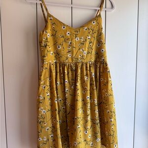 Floral Yellow Womens Dress
